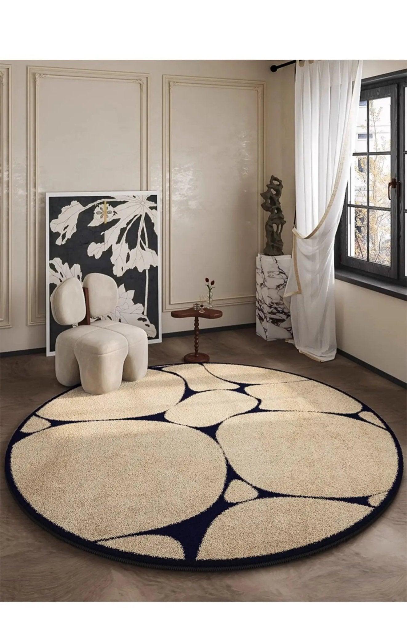 LunaWeave | Tapis rond pour la maison | Tapis luxueux de style français – doux, élégant & facile d'entretien