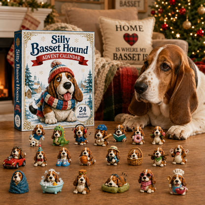 Basset Hound Acryl Adventskalender 2026