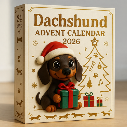 Dachsino | Calendario de Adviento de dachshund con 24 figuras coleccionables