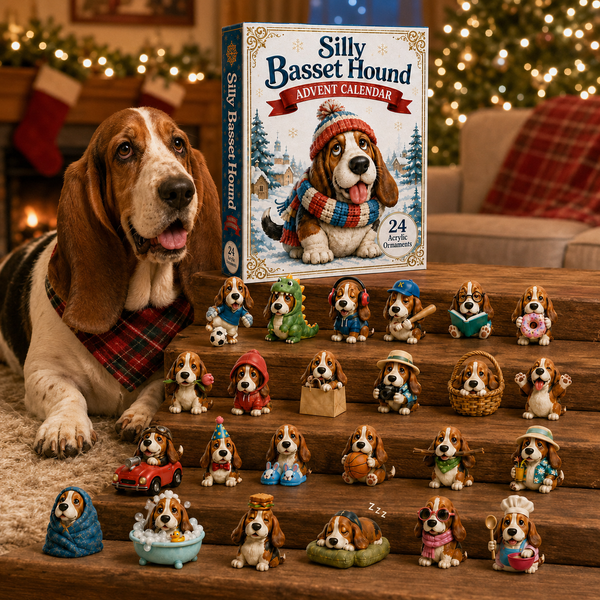 Basset Hound Acryl Adventskalender 2026