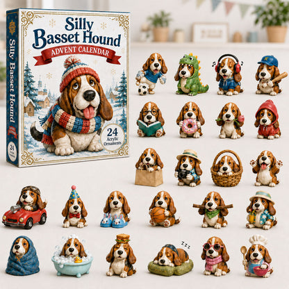 Basset Hound Acryl Adventskalender 2026