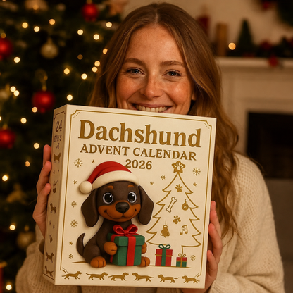 Dachsino | Calendario de Adviento de dachshund con 24 figuras coleccionables