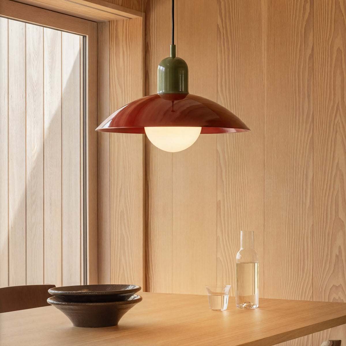 Dolcina | Pendelleuchte aus Eisen mit zweifarbigem Schirm, Ø 32 cm, 150 cm Kabel