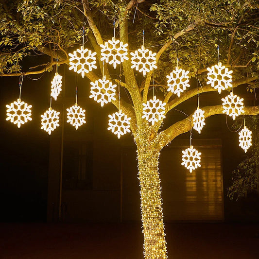 Hängende LED-Weihnachtsbeleuchtung für draußen | Warmweiß | Festliche Deko für Balkon, Garten & Terrasse