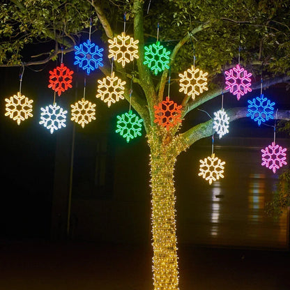 Hängende LED-Weihnachtsbeleuchtung für draußen | Warmweiß | Festliche Deko für Balkon, Garten & Terrasse