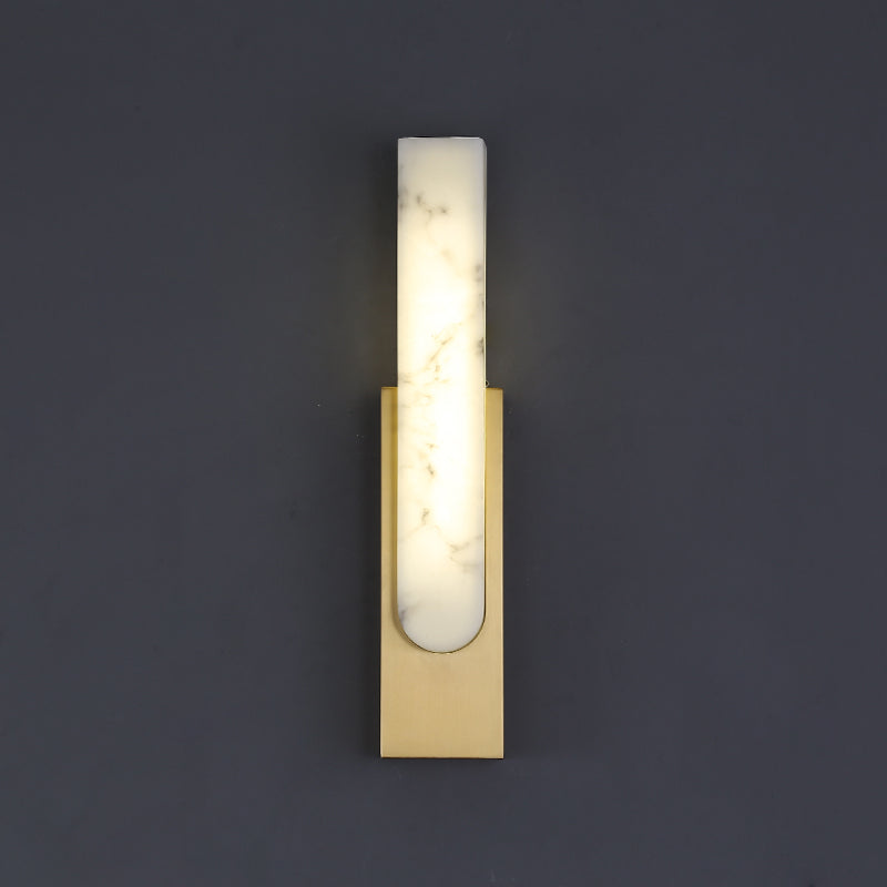 Elegante lampada da parete in marmo – Lampada da parete di lusso con luce LED e accenti dorati