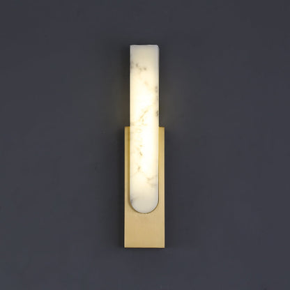 Elegante lampada da parete in marmo – Lampada da parete di lusso con luce LED e accenti dorati