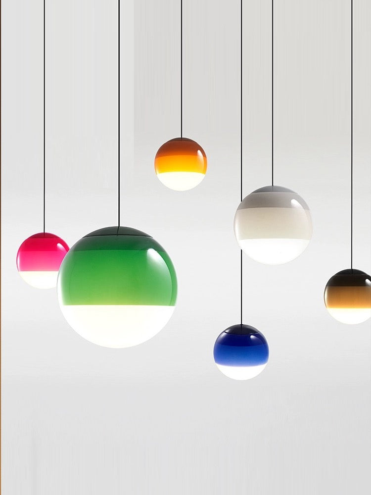 Lampada a sospensione LED moderna, dimmerabile – Nichel spazzolato, E27, design in vetro e pietra