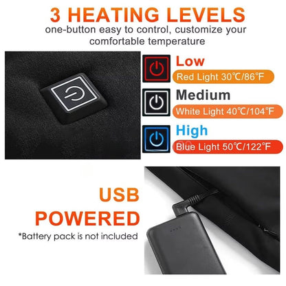 Warmeno | Mallas térmicas calefactables con conexión USB, zonas térmicas, unisex