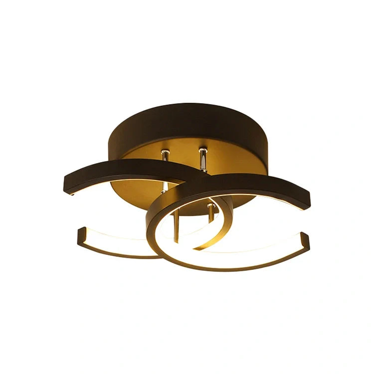 Lampada da soffitto LED Acantha – Lampada moderna bianco-nera per soggiorno, cucina & ufficio