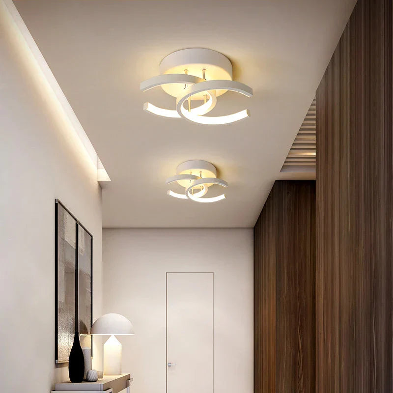 Lampada da soffitto LED Acantha – Lampada moderna bianco-nera per soggiorno, cucina & ufficio
