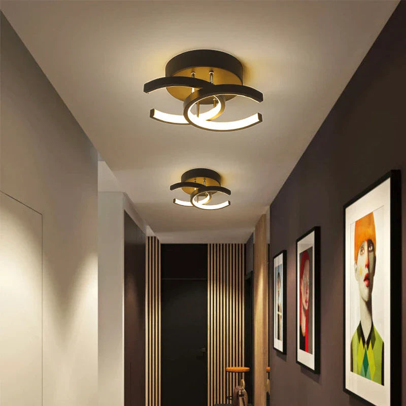 Lampada da soffitto LED Acantha – Lampada moderna bianco-nera per soggiorno, cucina & ufficio