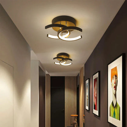 Lampada da soffitto LED Acantha – Lampada moderna bianco-nera per soggiorno, cucina & ufficio
