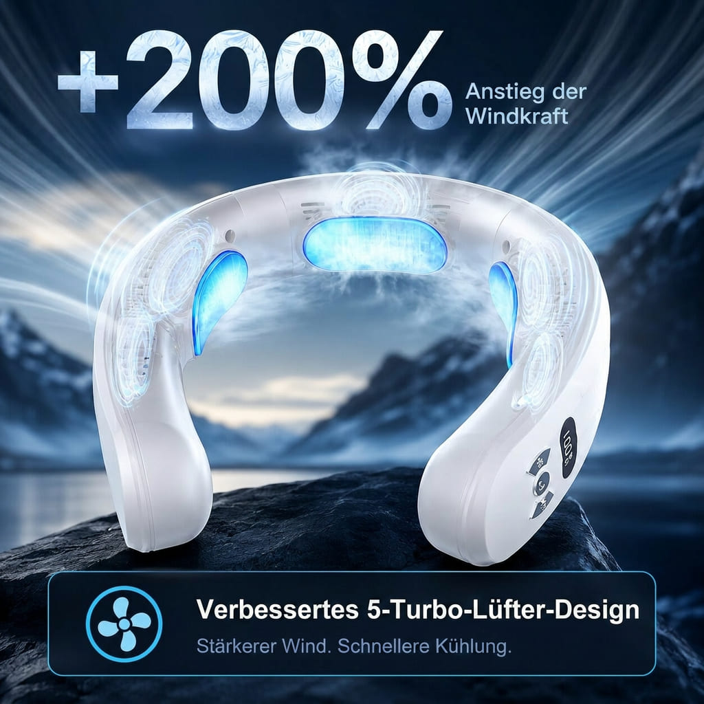 Ventilatore da collo con funzione di raffreddamento e riscaldamento | Ventilatore portatile da collo con 9 livelli e batteria da 6000 mAh | Climavell