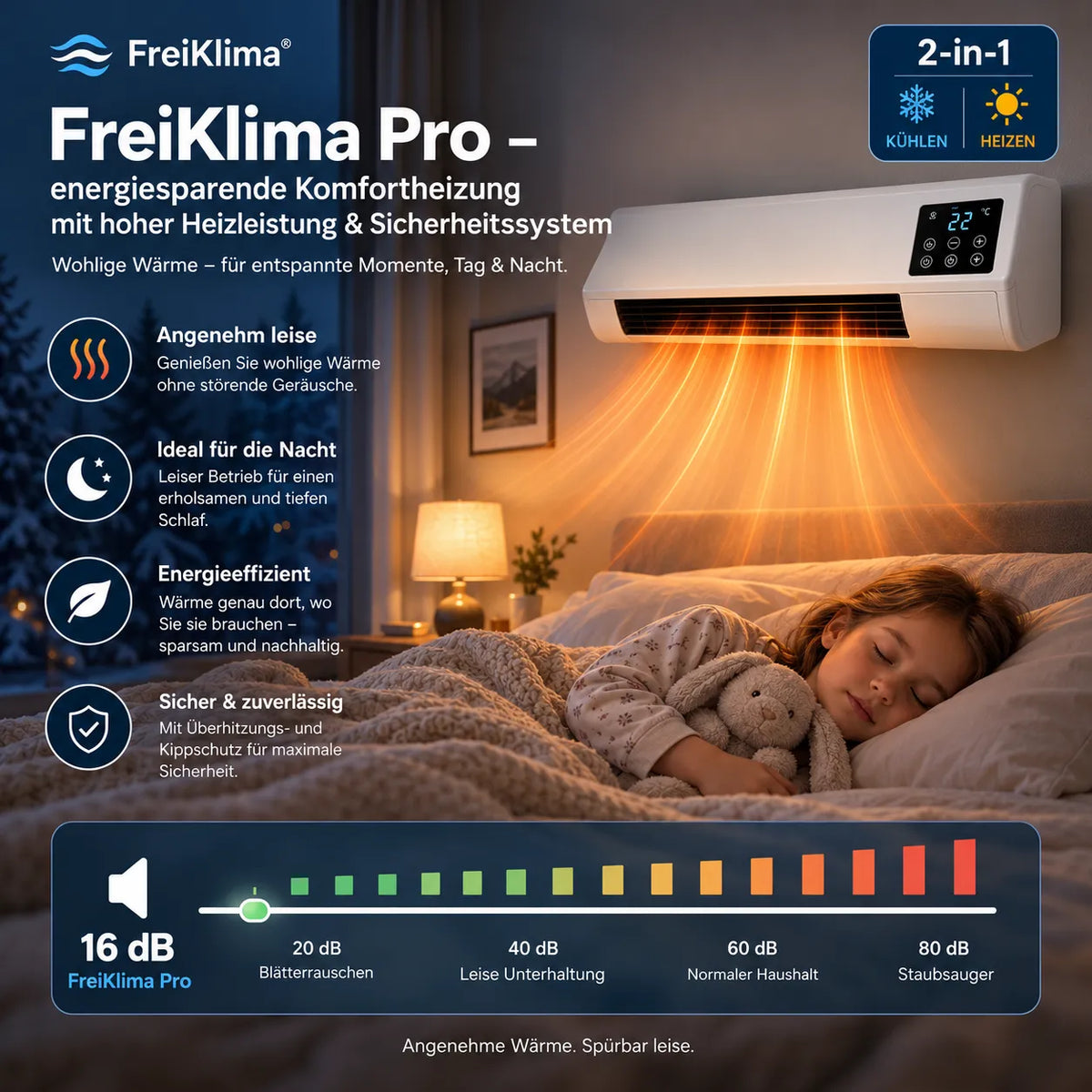 Brisora | Portable 2000 W Fan Heater with Thermostat, Timer and Fan Mode