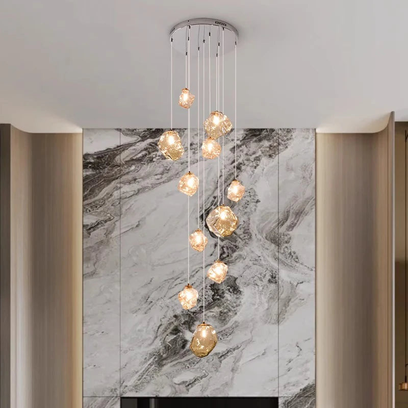 Cascilo | LED Pendelleuchte fürs Treppenhaus, 7 oder 11 Lichter, 200 cm Kabel