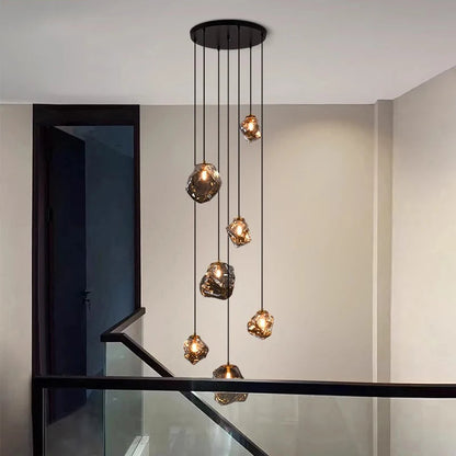 Cascilo | LED Pendelleuchte fürs Treppenhaus, 7 oder 11 Lichter, 200 cm Kabel