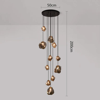 Cascilo | LED Pendelleuchte fürs Treppenhaus, 7 oder 11 Lichter, 200 cm Kabel