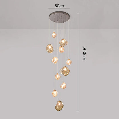 Cascilo | LED Pendelleuchte fürs Treppenhaus, 7 oder 11 Lichter, 200 cm Kabel
