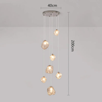 Cascilo | LED Pendelleuchte fürs Treppenhaus, 7 oder 11 Lichter, 200 cm Kabel