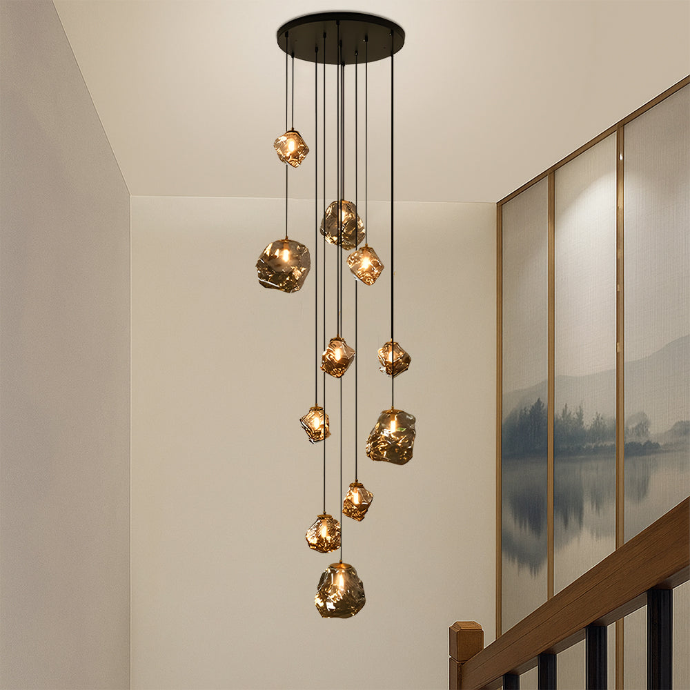 Cascilo | LED Pendelleuchte fürs Treppenhaus, 7 oder 11 Lichter, 200 cm Kabel