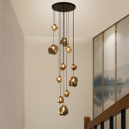 Cascilo | LED Pendelleuchte fürs Treppenhaus, 7 oder 11 Lichter, 200 cm Kabel