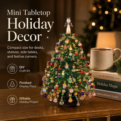 Perlavo | Christmas decoration craft kit: DIY beaded Christmas tree, approx. 20 x 13 cm