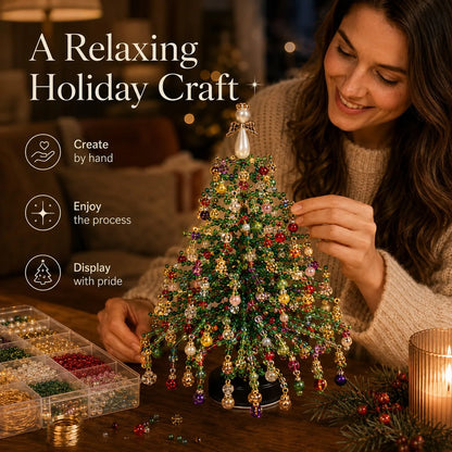 Perlavo | Christmas decoration craft kit: DIY beaded Christmas tree, approx. 20 x 13 cm