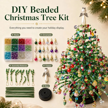 Perlavo | Christmas decoration craft kit: DIY beaded Christmas tree, approx. 20 x 13 cm