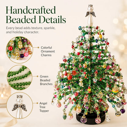 Perlavo | Christmas decoration craft kit: DIY beaded Christmas tree, approx. 20 x 13 cm