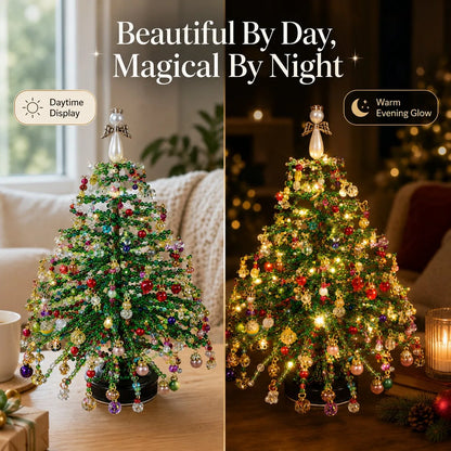 Perlavo | Christmas decoration craft kit: DIY beaded Christmas tree, approx. 20 x 13 cm