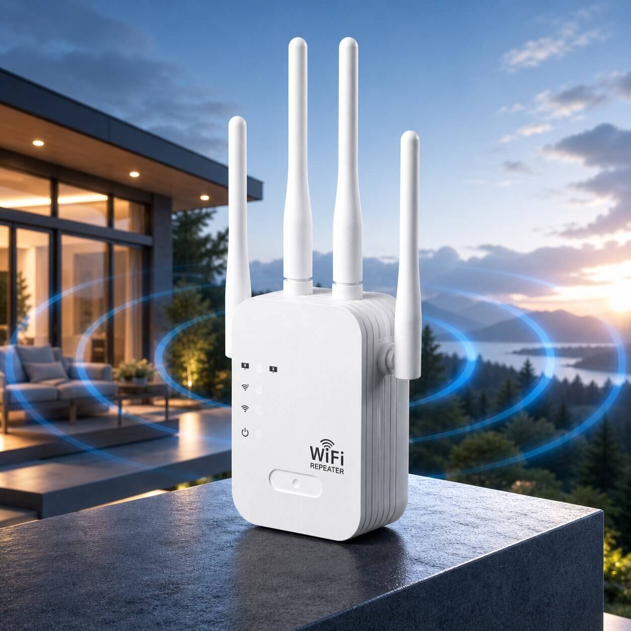 Ripetitore Wi-Fi per esterni e interni | Ripetitore Wi-Fi dual band 1200 Mbps per giardino, terrazza e casa | Funkhafen