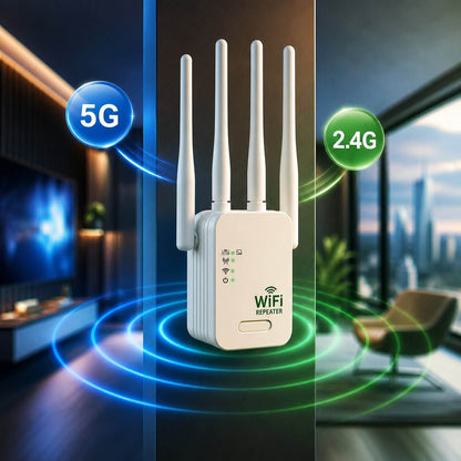 Ripetitore Wi-Fi per esterni e interni | Ripetitore Wi-Fi dual band 1200 Mbps per giardino, terrazza e casa | Funkhafen