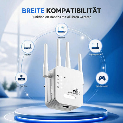 Ripetitore Wi-Fi per esterni e interni | Ripetitore Wi-Fi dual band 1200 Mbps per giardino, terrazza e casa | Funkhafen