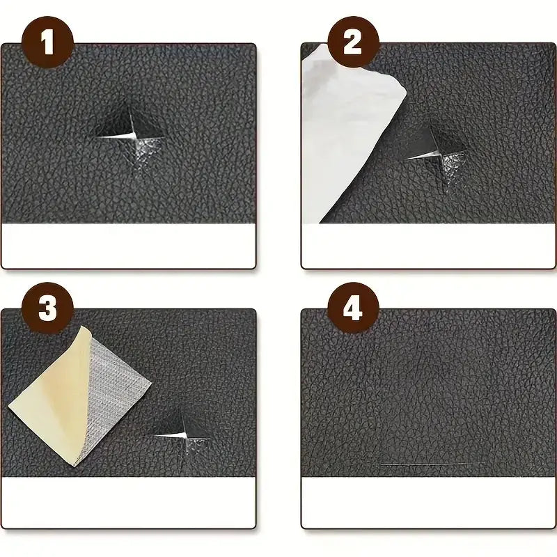 Patcora | Lederreparaturset mit selbstklebenden Patches für Sofa und Autositz