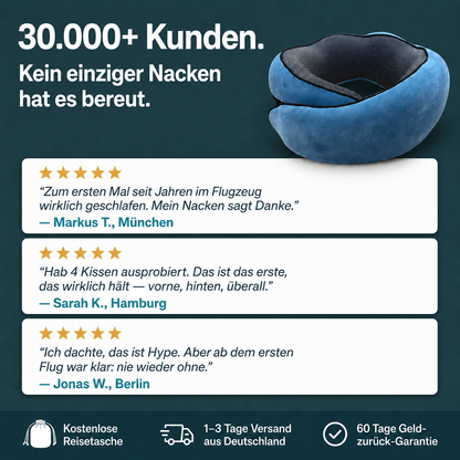 Reisola | Reisekissen mit Memory-Schaum, Nackenkissen für Flugzeug, Zug und Auto