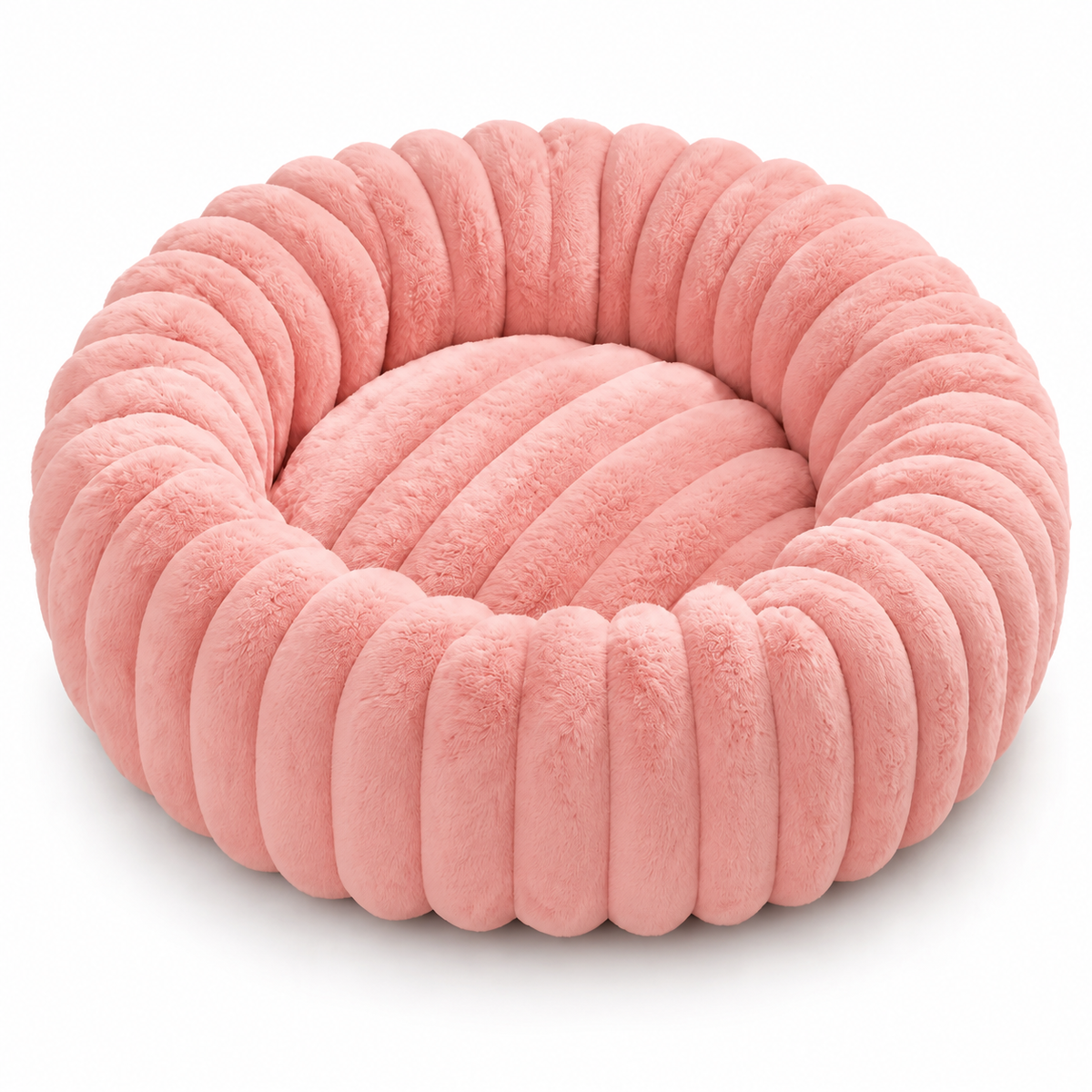Kuschio | Cuccia rotonda in peluche per cani con bordo morbido, lavabile, Ø 40–80 cm