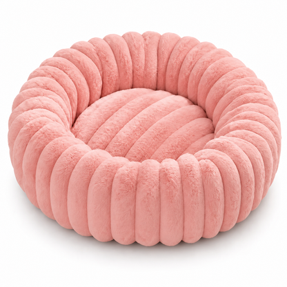 Kuschio | Cuccia rotonda in peluche per cani con bordo morbido, lavabile, Ø 40–80 cm