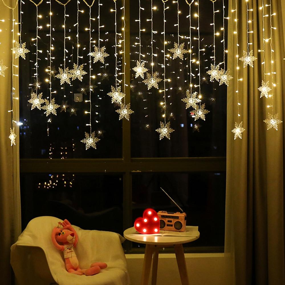 Flockara | LED Lichterkette mit 16 Schneeflocken, 8 Lichtmodi und IP44