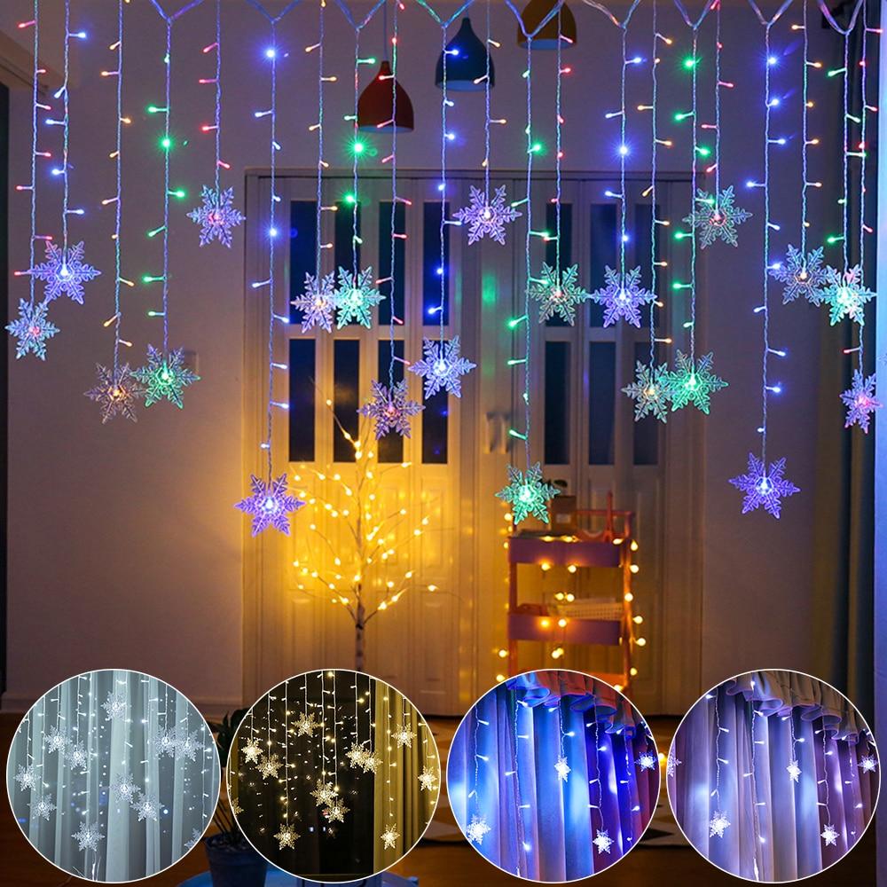 Flockara | LED Lichterkette mit 16 Schneeflocken, 8 Lichtmodi und IP44