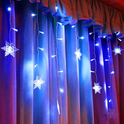 Flockara | LED Lichterkette mit 16 Schneeflocken, 8 Lichtmodi und IP44