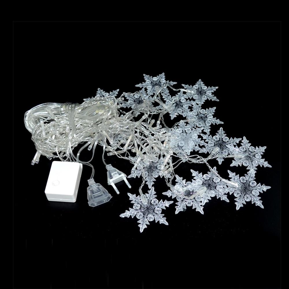 Flockara | LED Lichterkette mit 16 Schneeflocken, 8 Lichtmodi und IP44