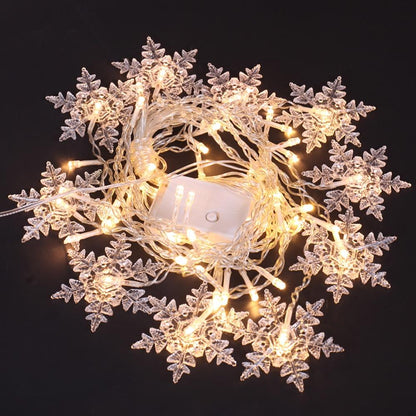 Flockara | LED Lichterkette mit 16 Schneeflocken, 8 Lichtmodi und IP44