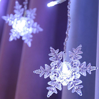 Flockara | LED Lichterkette mit 16 Schneeflocken, 8 Lichtmodi und IP44