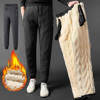 Fleevra | Pantaloni termici con fodera in pile, idrorepellenti, 2 tasche con cerniera