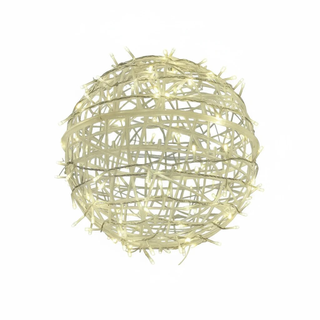 Rattiva | Rattan Lichterkette für außen, wetterfest und verbindbar mit Netzstecker