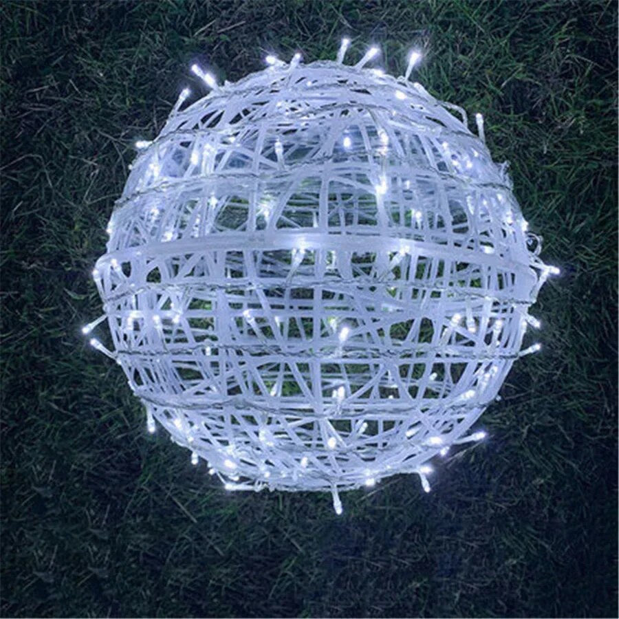 Rattiva | Rattan Lichterkette für außen, wetterfest und verbindbar mit Netzstecker