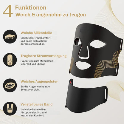 Lumidra | LED Face Mask in Flexible Silicone with Neck Piece and Remote