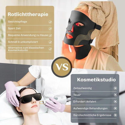 Lumidra | LED Face Mask in Flexible Silicone with Neck Piece and Remote