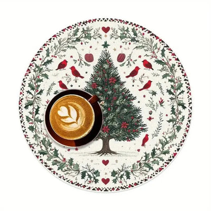 Tavolia | Motif de sapin de Noël, tissu lavable, lot de 4 ou 6